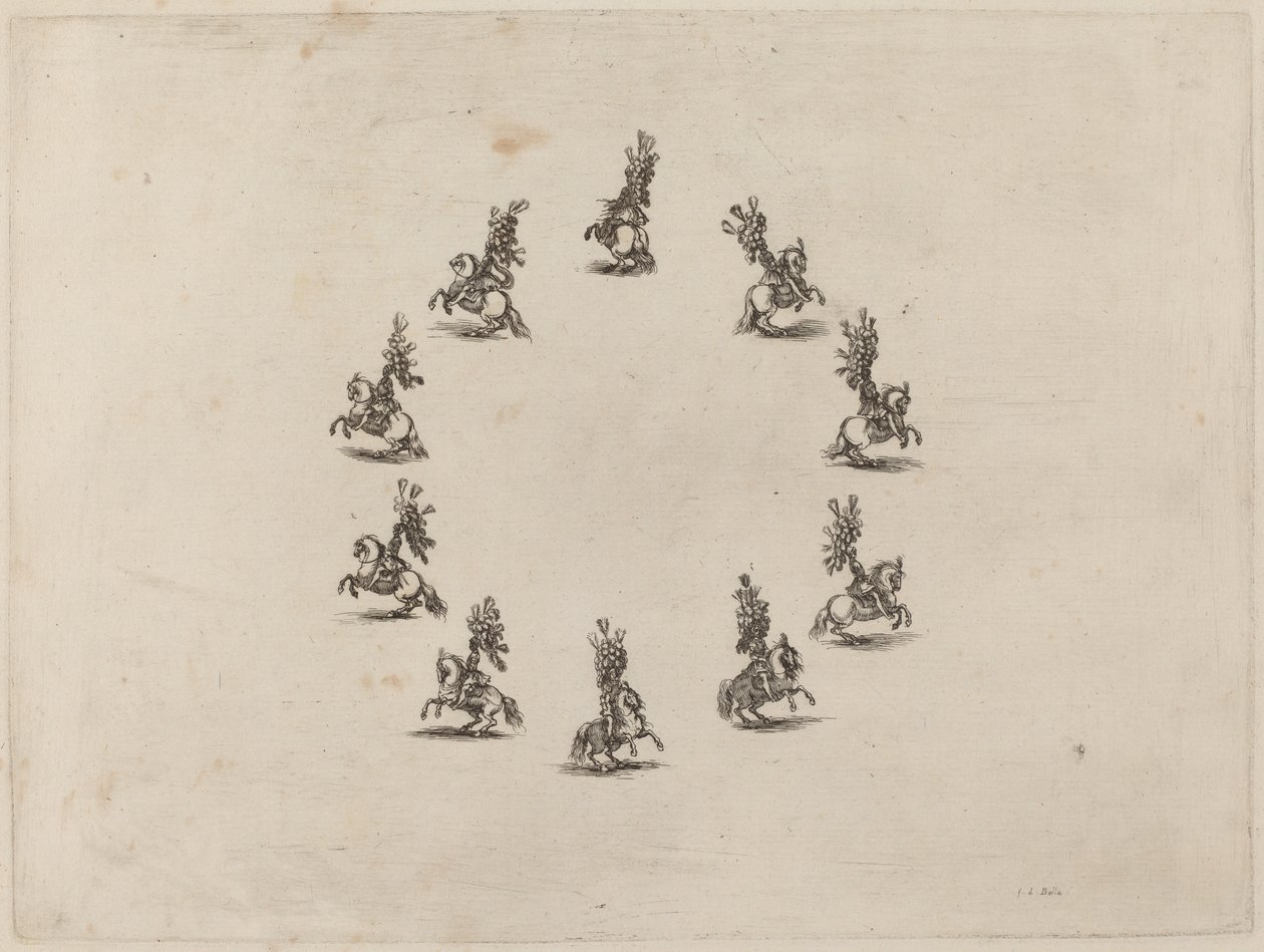 Ten Cavaliers in a Circle by Stefano della Bella