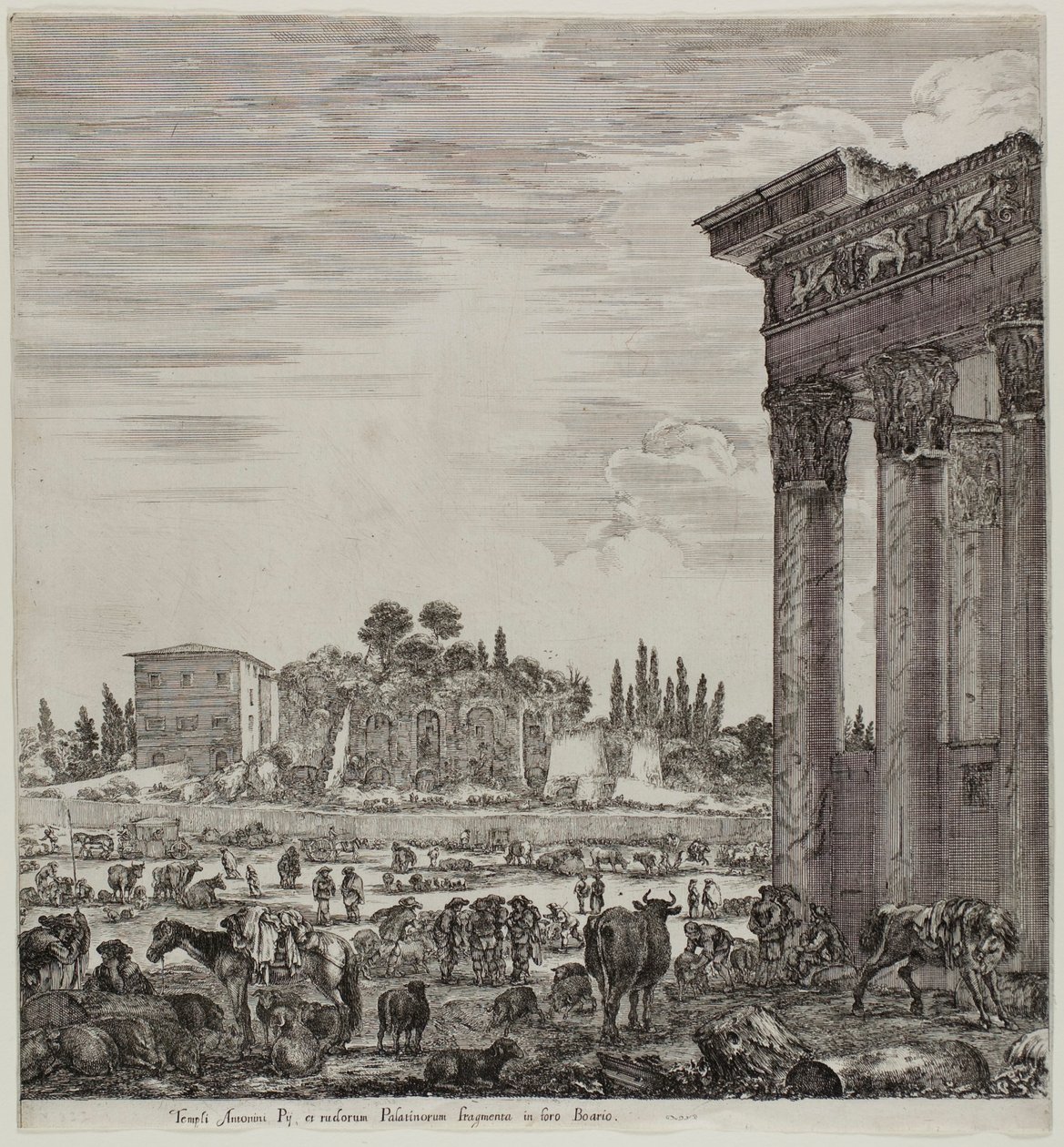 The Temple of Antonin and the Campo Vaccino by Stefano della Bella