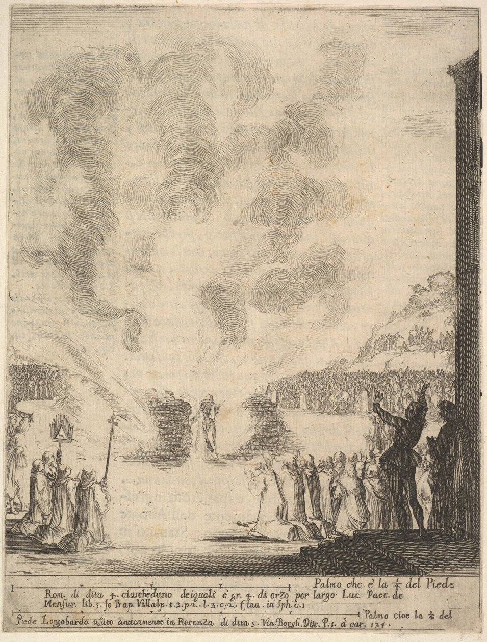 The Test of Fire, the Monk Peter, the Disciple Saint John Gualbert, Passing Through the Flames by Stefano della Bella