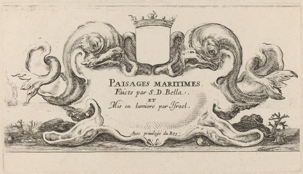 Title Page for Paysages maritimes, 1644 by Stefano della Bella