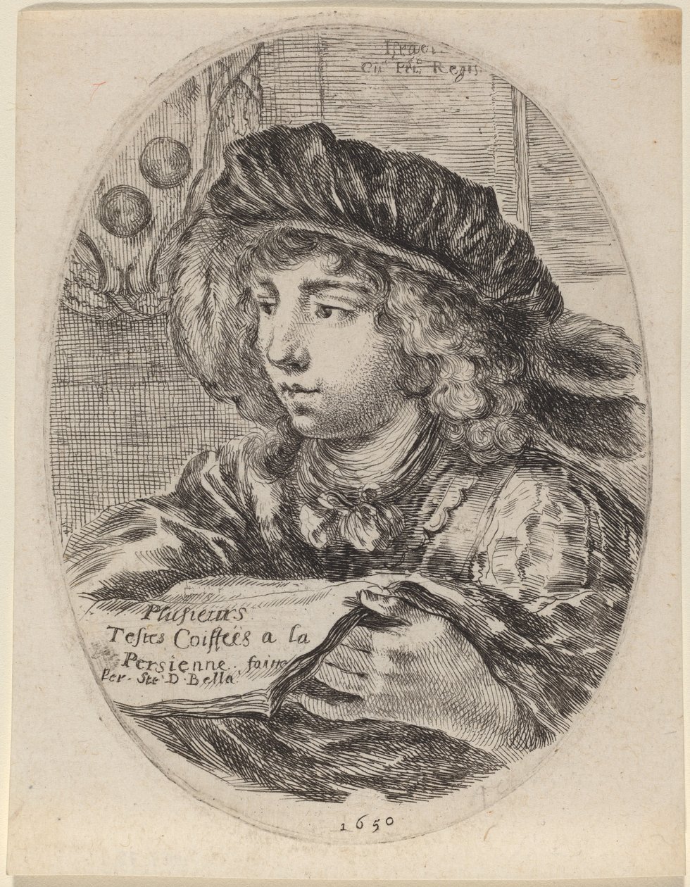 Title Page for "Several Heads Dressed in Persian Style" by Stefano della Bella