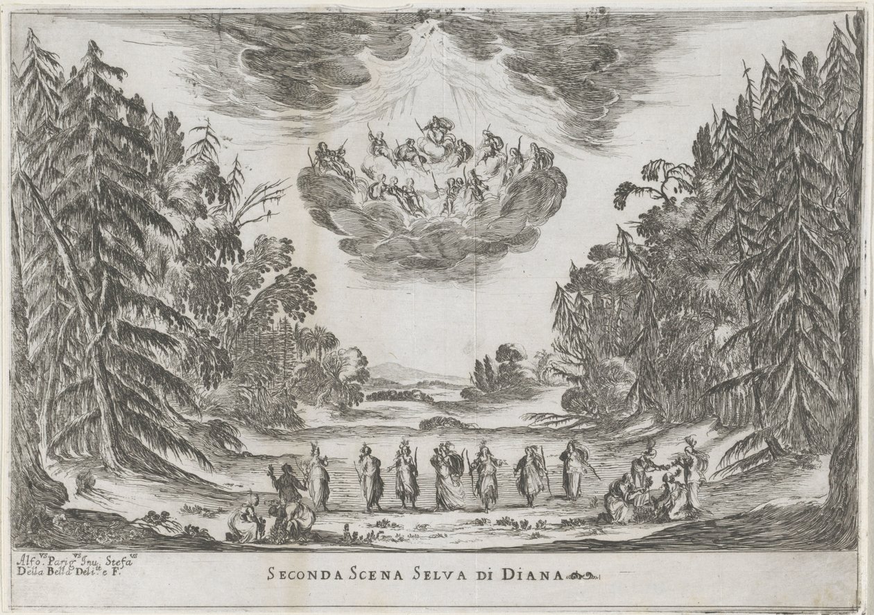 Second Scene: The Forest of Diana by Stefano della Bella