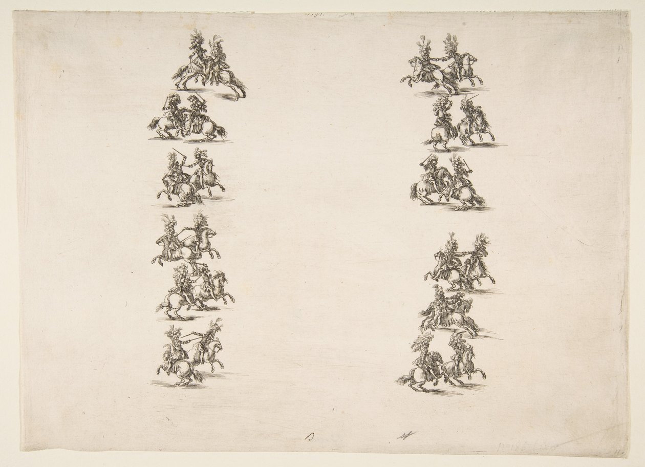 Twenty-four Cavaliers Fighting in Two Columns by Stefano della Bella