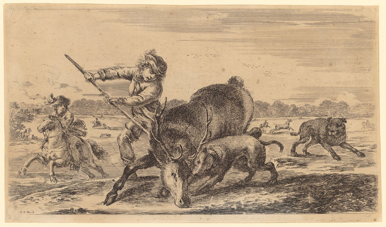 Wounded Deer Collapsing by Stefano della Bella
