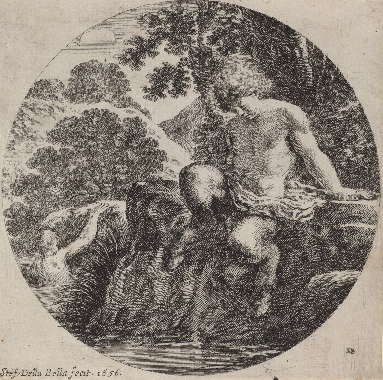 Young Satyr at the Bank of a Stream by Stefano della Bella