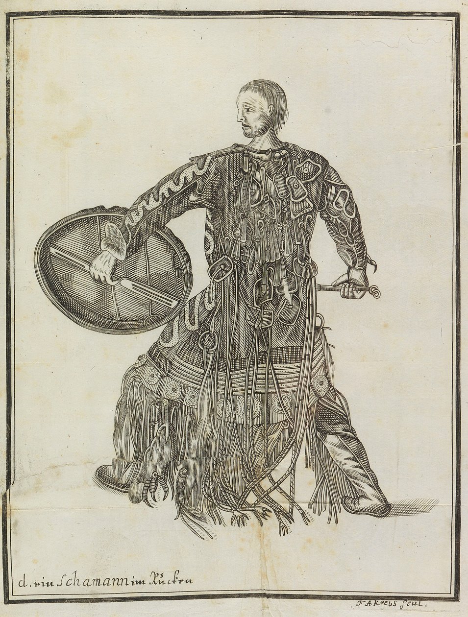 A Shaman. From Description of the Country Kamchatka, c. 1750 by Steller