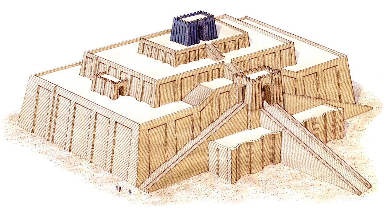 The Ziggurat at Ur (conjectural 6th-century BC restoration) by Stephen Conlin