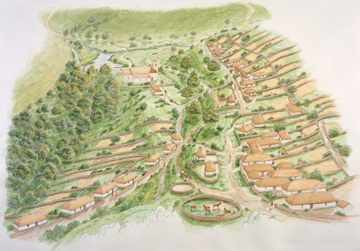 Wharram Percy Medieval Village, North Yorkshire, 13th century c2000s by Stephen Conlin