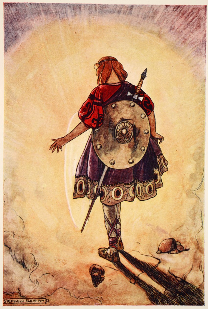 Cuchulain follows the Shining Wheel, illustration from 'Cuchulain, The ...