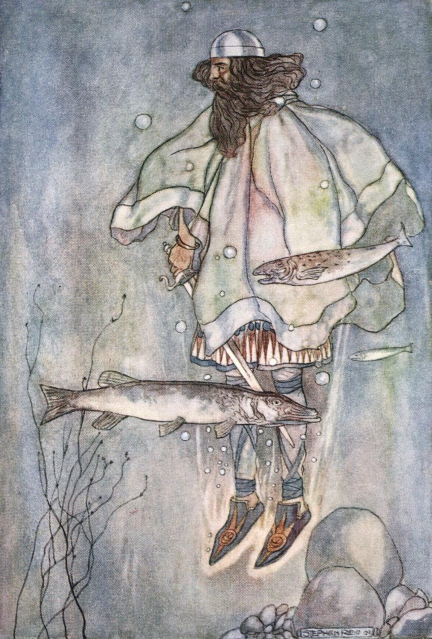 Fergus goes down into the lake by Stephen Reid