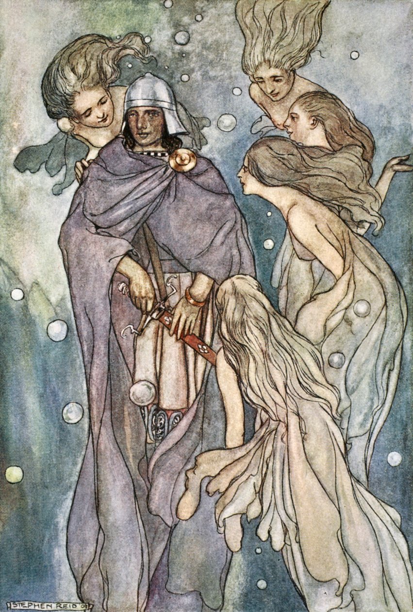 There dwelt the red-haired ocean-nymphs, c1910 by Stephen Reid