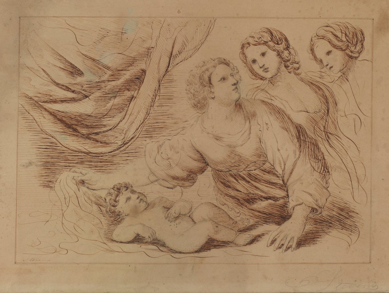 Infant and Three Women by Stevens
