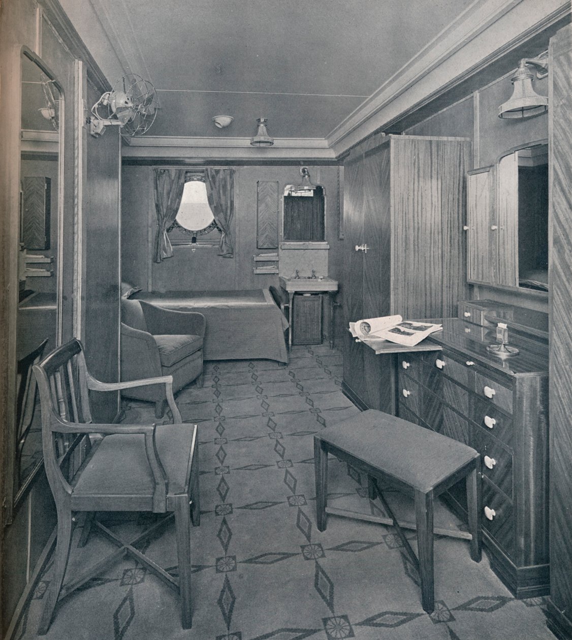 Apartments in the First Class area on board the S.S. Empress of Britain by Stewart Bale Limited