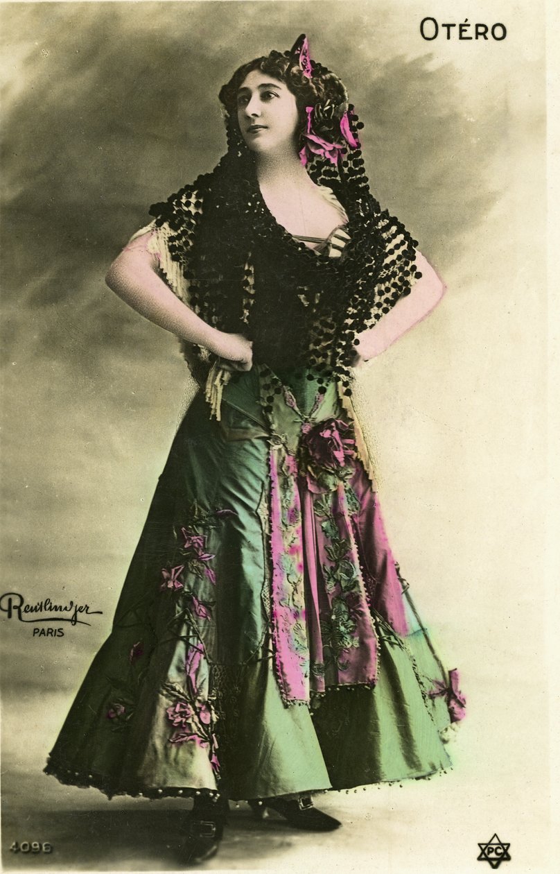 The Beautiful Otero, Postcard Early 20th Century by Studio Reutlinger