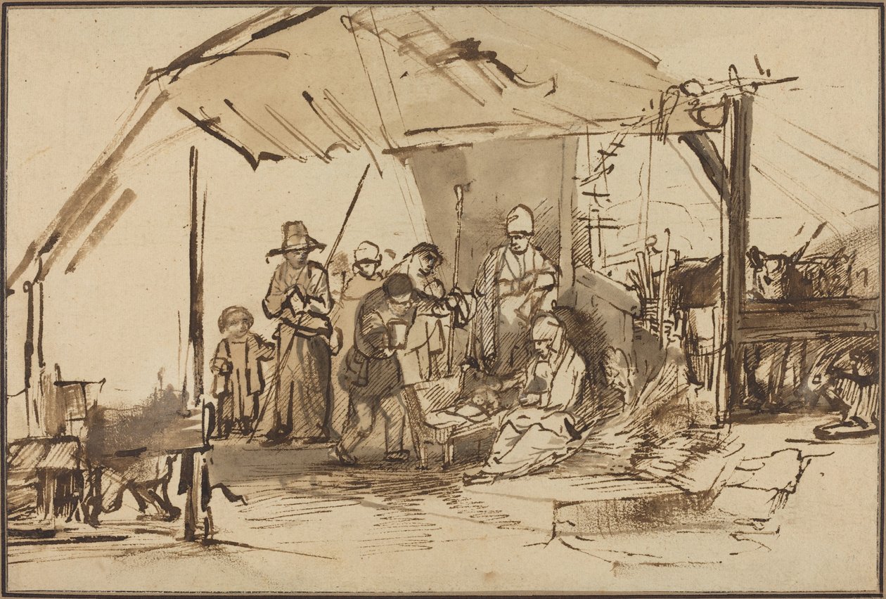 The Adoration of the Shepherds by Studio of Rembrandt van Rijn