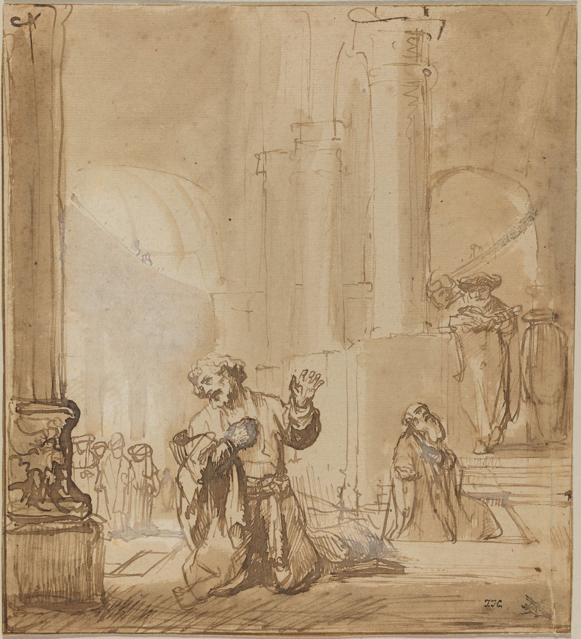 The Parable of the Publican and the Pharisee by Studio of Rembrandt van Rijn