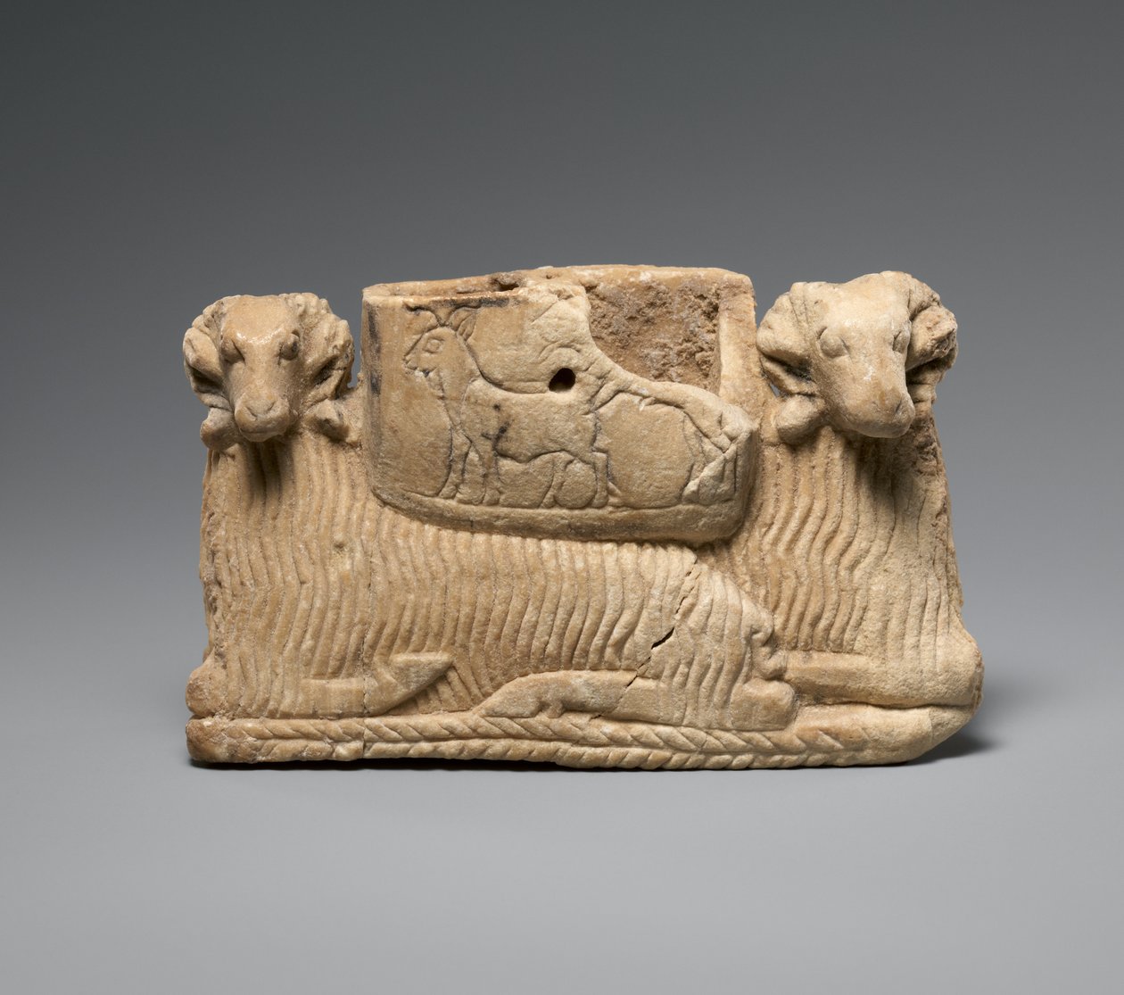Vessel Supported by Two Rams by Sumerian Sumerian