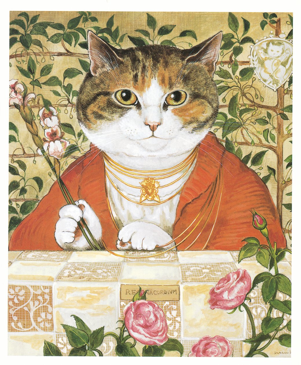 Illustration from Pre-Raphaelite Cats by Susan Herbert
