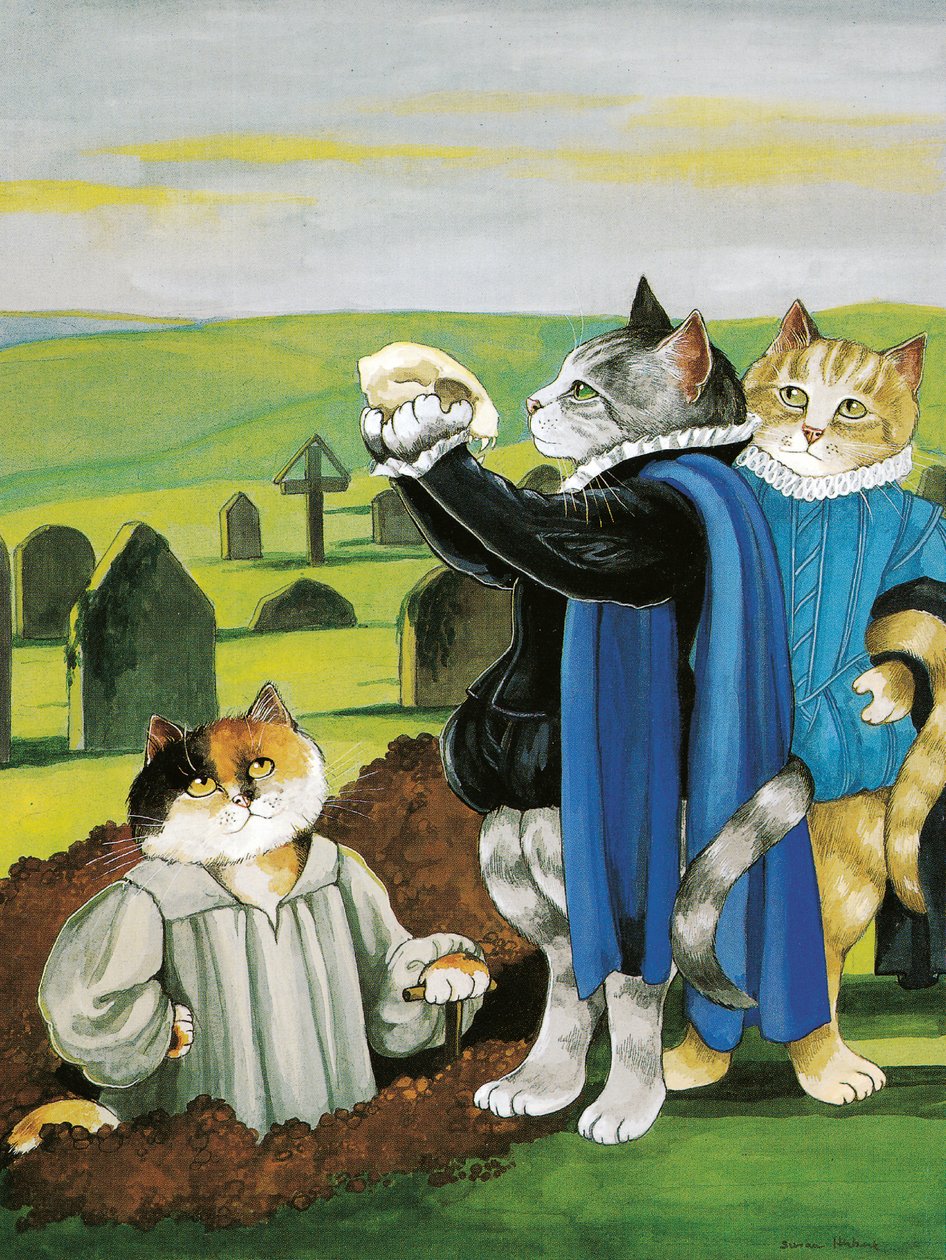Illustration from Shakespeare Cats: Poster Book by Susan Herbert
