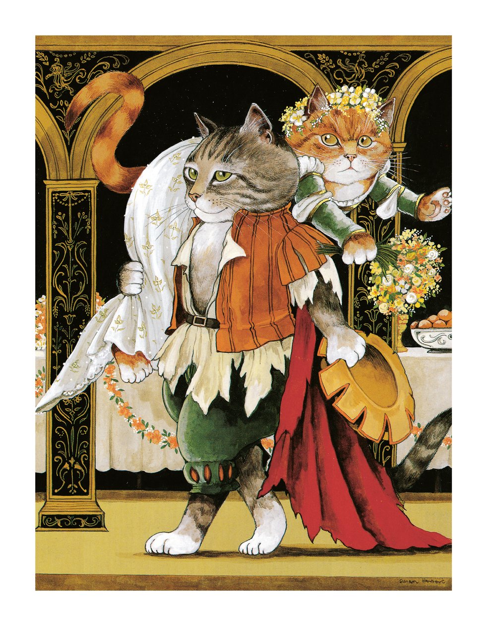 Illustration from Shakespeare Cats: Poster Book by Susan Herbert