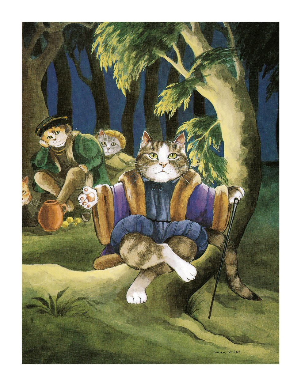Illustration from Shakespeare Cats: Poster Book by Susan Herbert