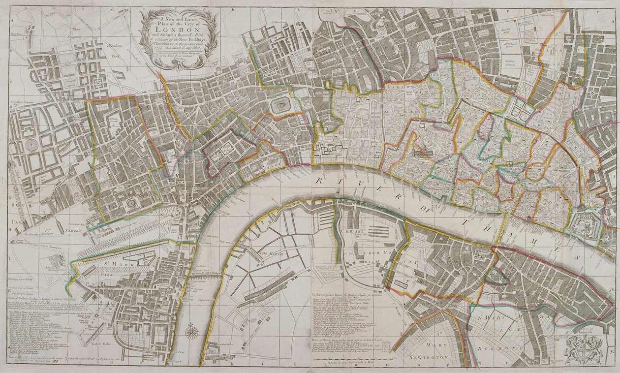 Map of Westminster, the City of London, Southwark and Surrounding Areas by Sutton Nicholls