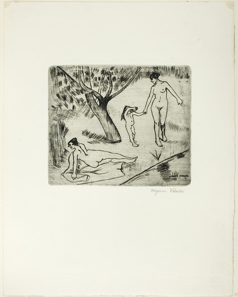 Women and Child at the Edge of the Water by Suzanne Valadon