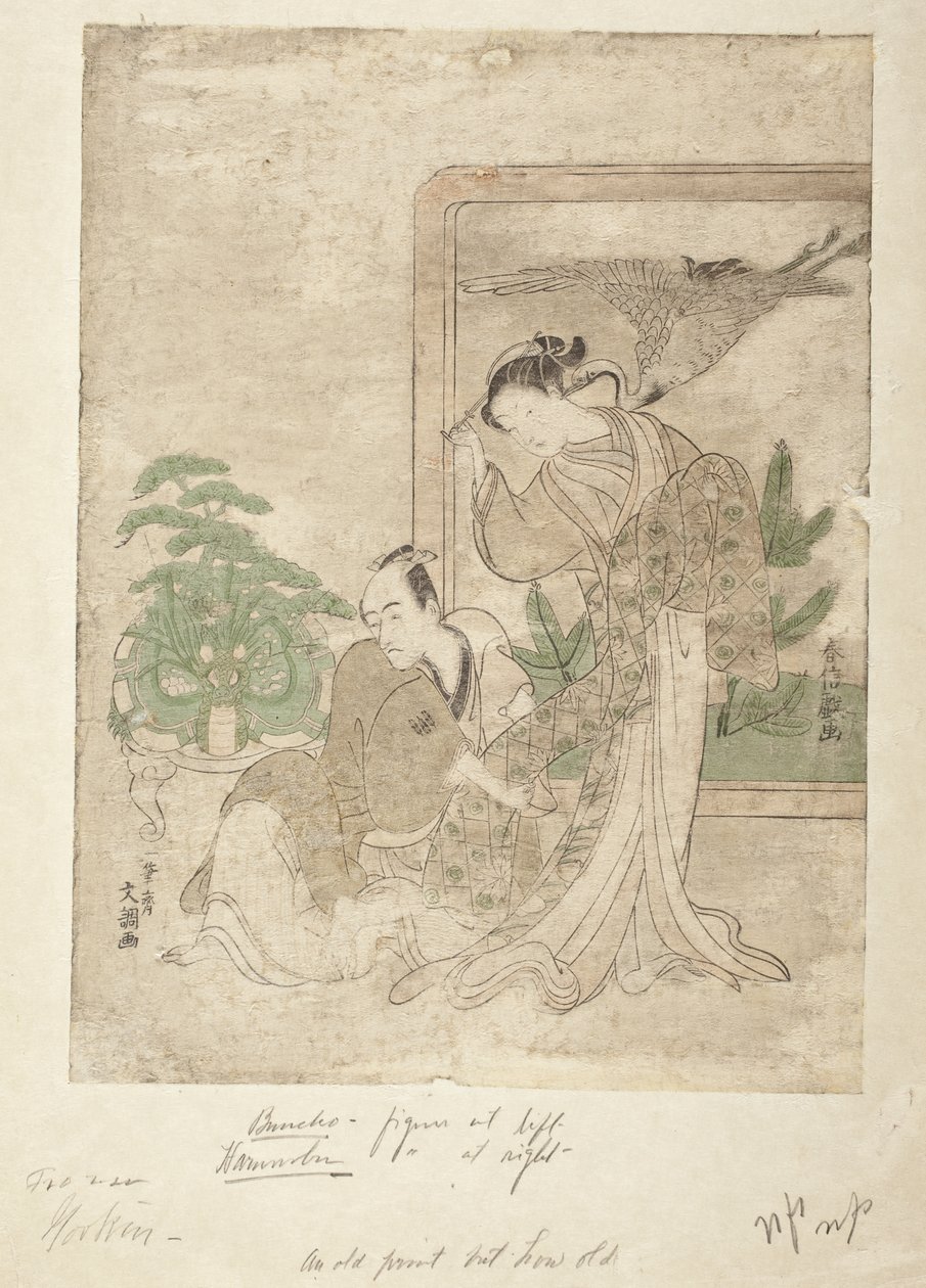 Actor and Courtesan Parodying the Armor-Pulling Scene from the Story of the Soga Brothers by Suzuki Harunobu