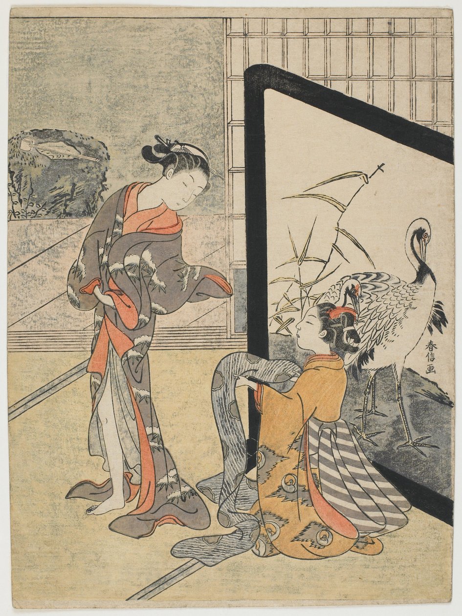 Getting Dressed by Suzuki Harunobu