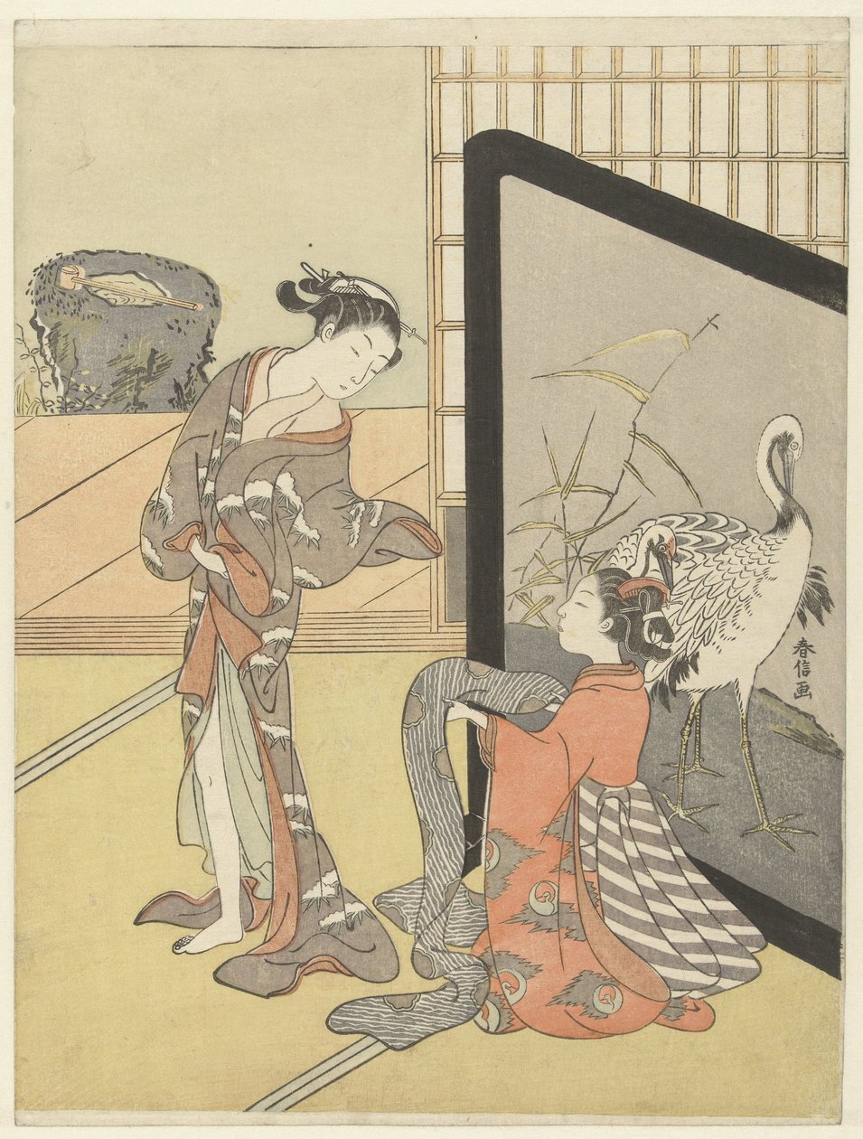 Choosing an Obi by Suzuki Harunobu