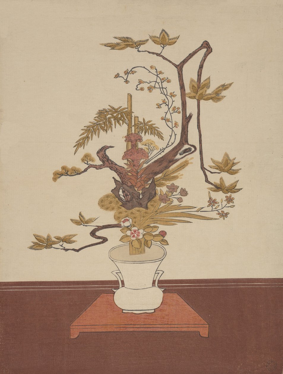 Ike Bana Flower Arrangement in the Ike-no-bo Style, probably 1765 by Suzuki Harunobu
