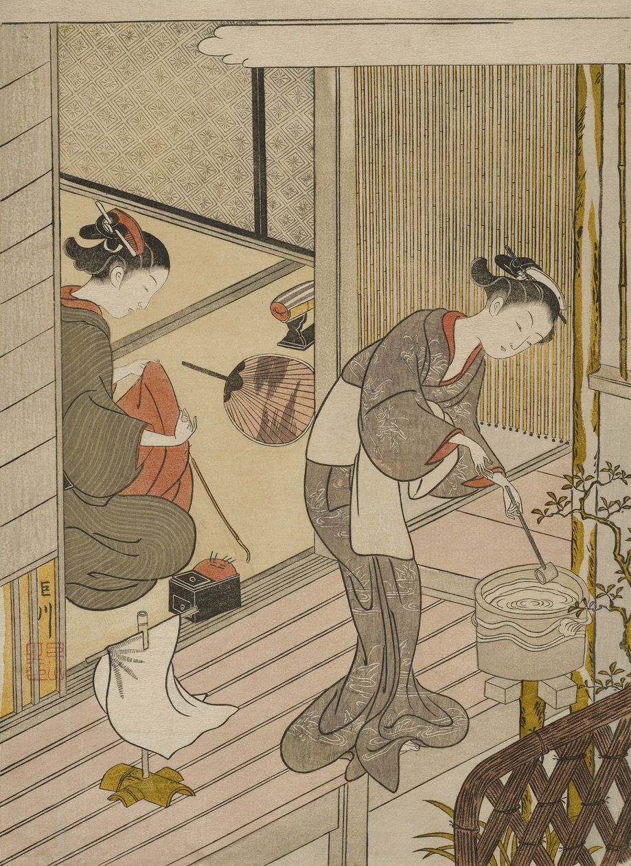 Returning Sails of the Towel Rack by Suzuki Harunobu
