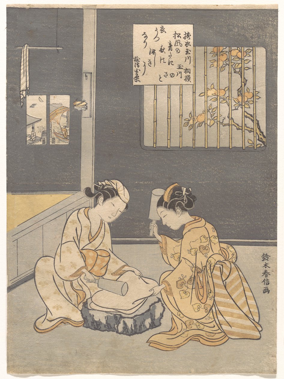 The Cloth-Fulling Jewel River, a Famous Place in Settsu Province, from an untitled series of Six Jewel Rivers by Suzuki Harunobu