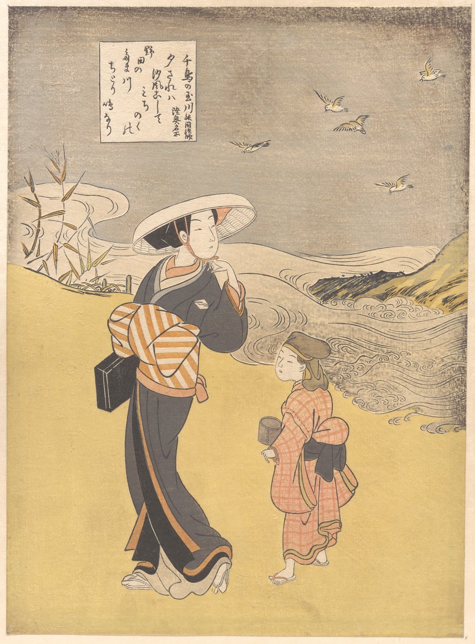 “The Jewel River of Plovers, a Famous Place in Mutsu Province,” from the series Six Jewel Rivers (Mu Tamagawa: Chidori no Tamagawa, Mutsu meisho) by Suzuki Harunobu