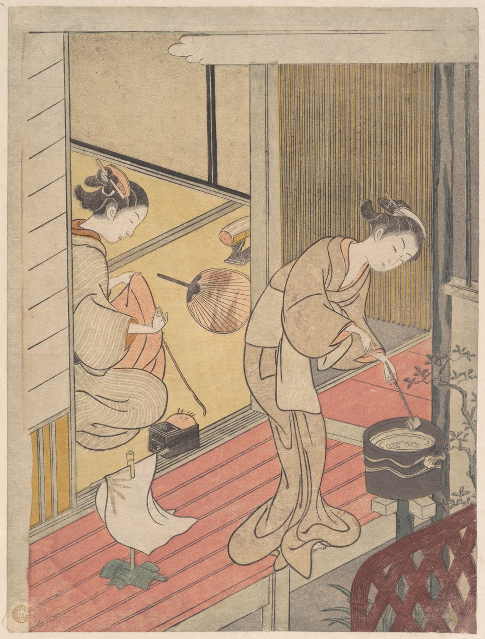 The Returning Sails of the Towel Rack by Suzuki Harunobu