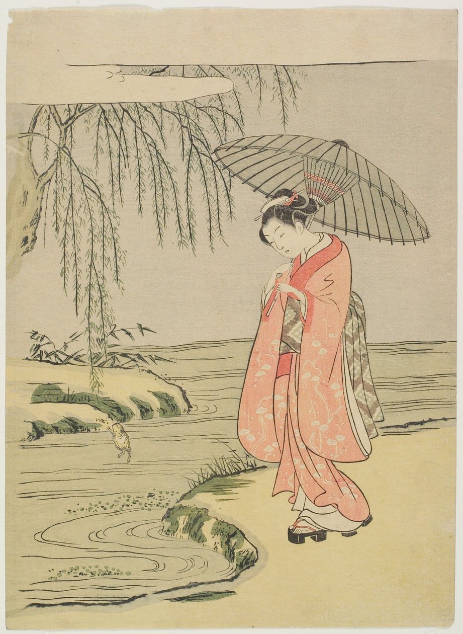 Visual Parody of the Calligrapher Ono no Tōfū (later edition) by Suzuki Harunobu