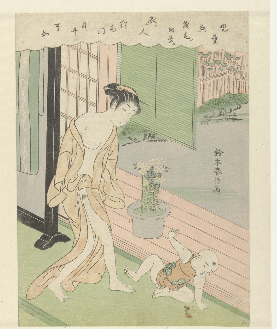Woman and Mischievous Child by Suzuki Harunobu