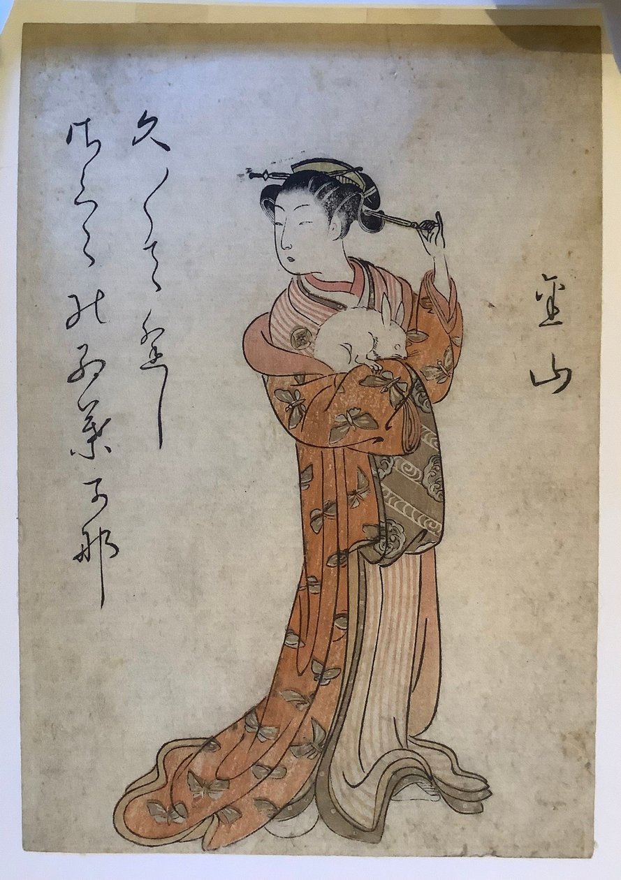 Woman and Rabbit, from the series Beauties of the Yoshiwara Quarters by Suzuki Harunobu