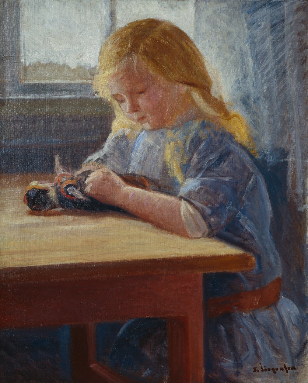Girl Playing with Doll by Sven Jorgensen