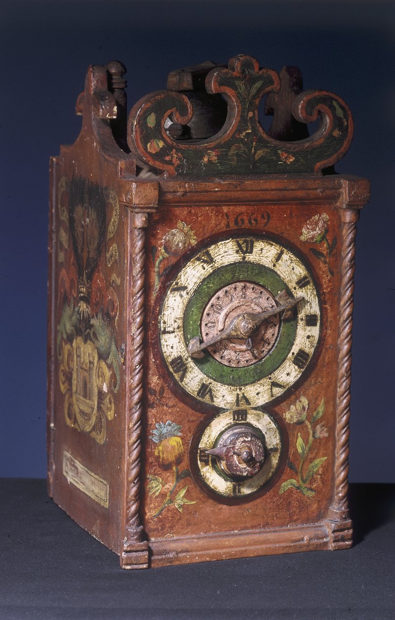 Domestic alarm clock, 1669 by Swiss School