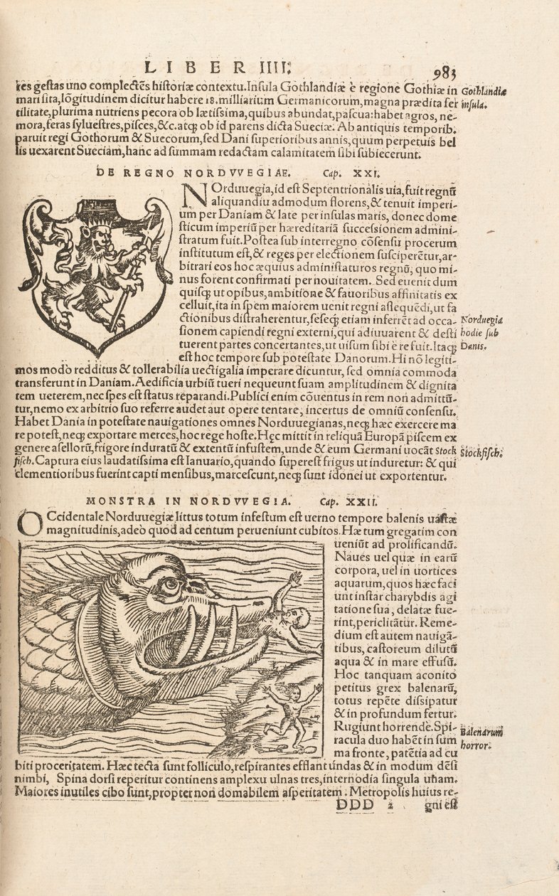 Page 983 from Cosmographiae Universalis by Sebastian Muenster, Basel, 1572 by Swiss School