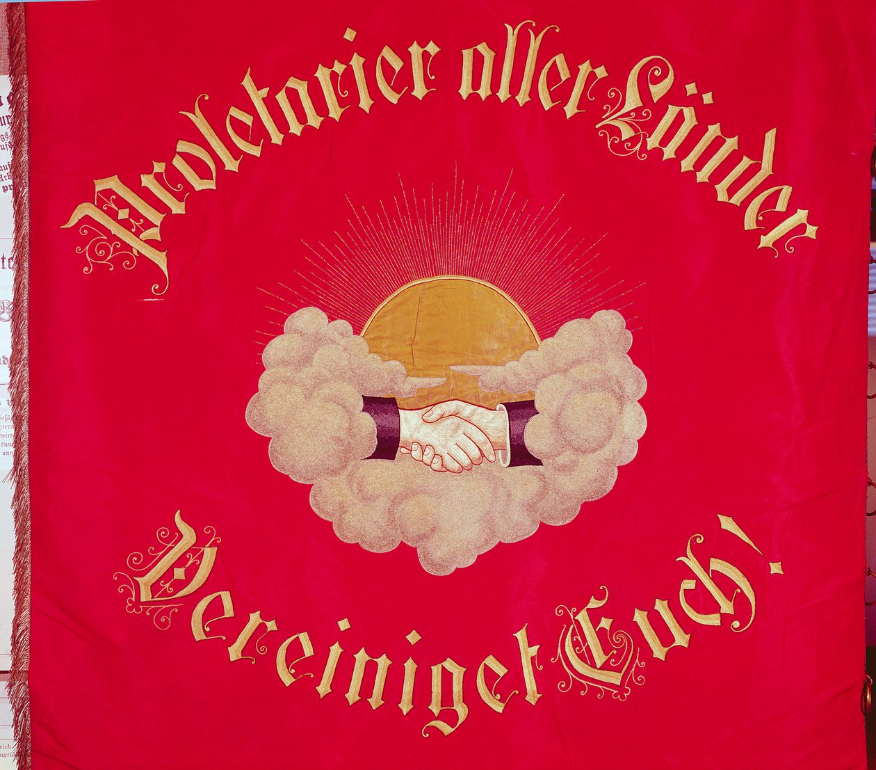 Proletarians of Every Country Unite, trade unionist banner by Swiss School