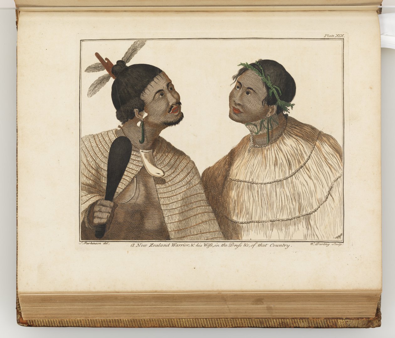 A New Zealand Warrior and His Wife, Illustration from A Journal of a Voyage to the South Seas: In His Majesty