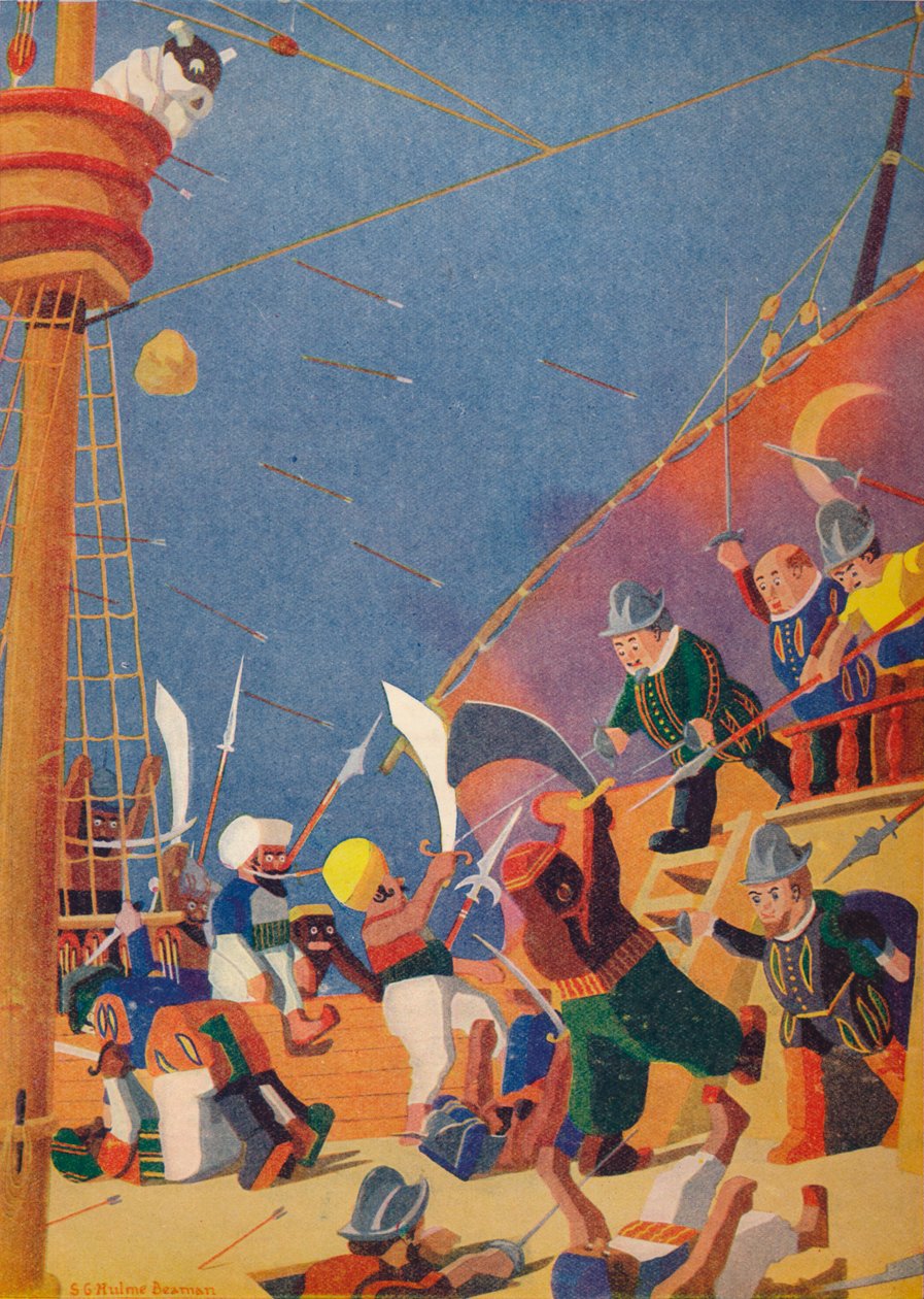 The Fight with the Corsairs by Sydney George Hulme Beaman