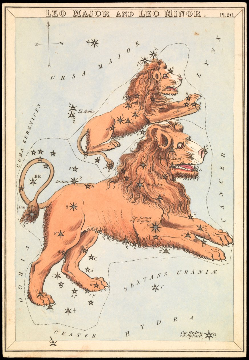 Leo Major and Leo Minor (c.1825) by Sydney Hall
