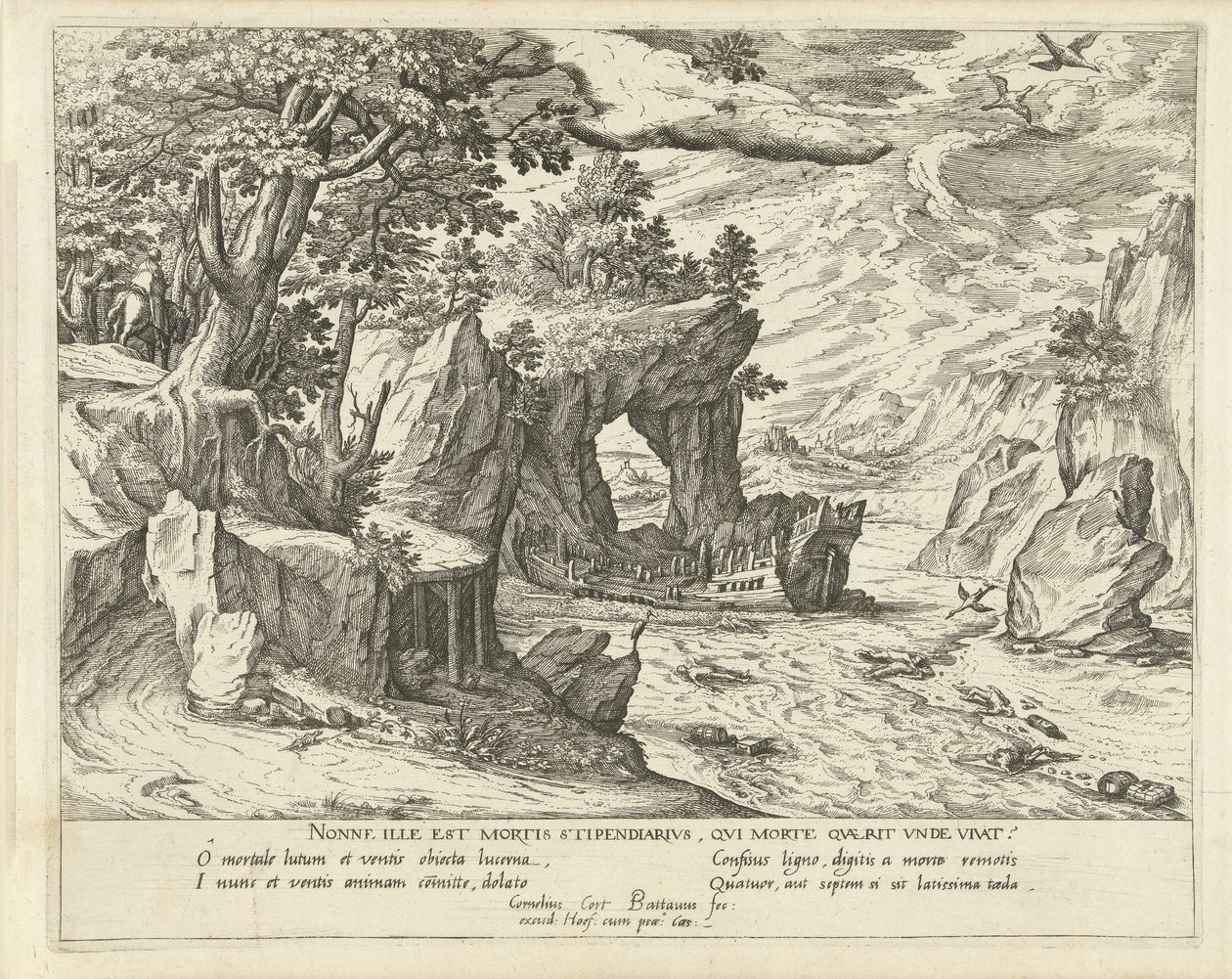 Shipwreck by Symon Novelanus (attributed to)