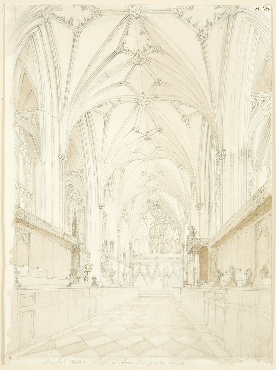 Choir of Bristol Cathedral Looking East by T.H. Clarke