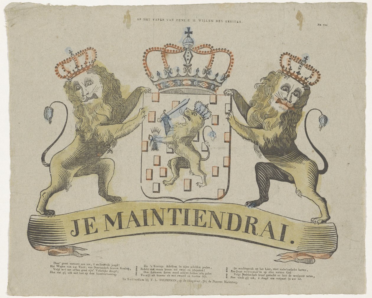 On the Coat of Arms of His Majesty William the First by T.L. Thompson