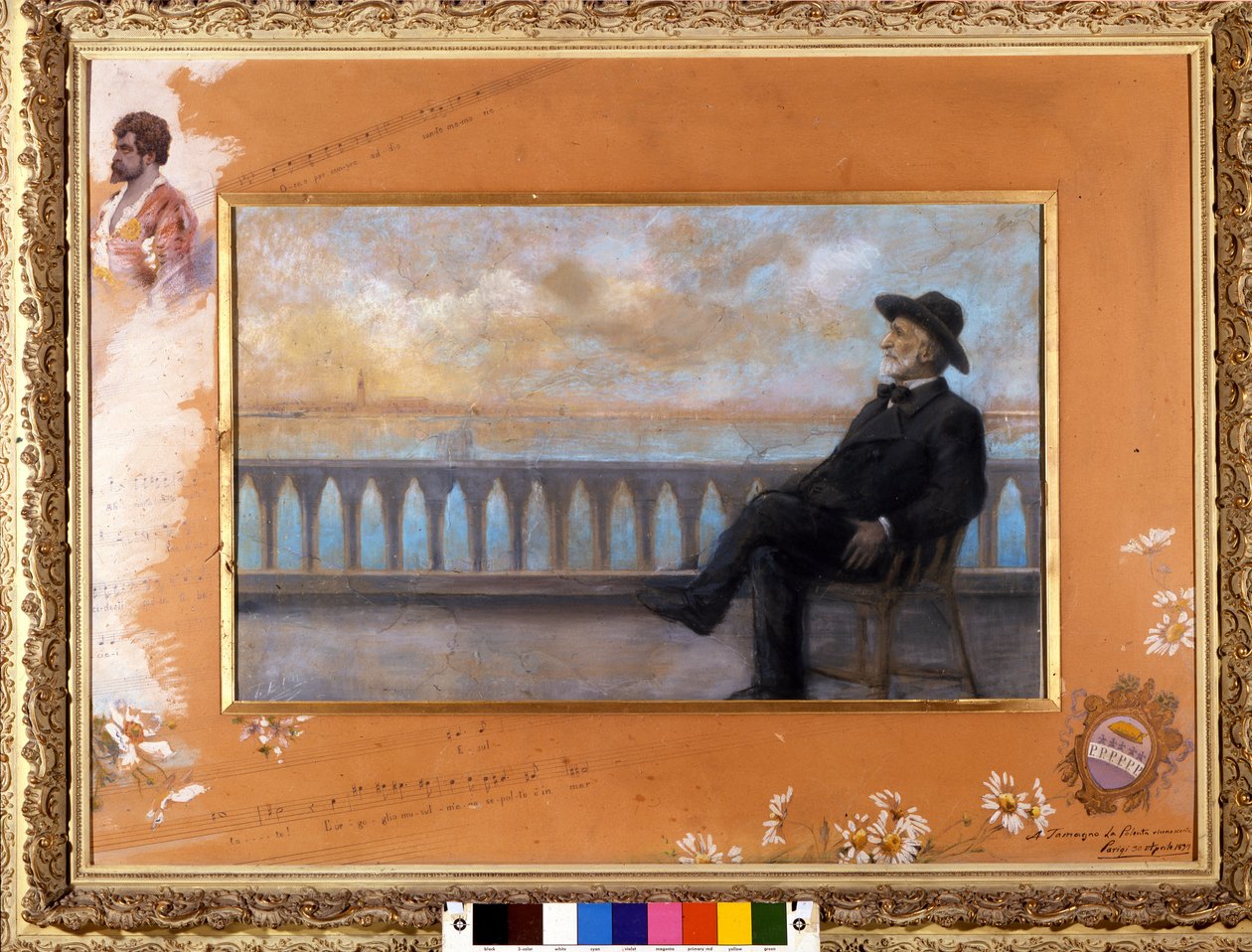 Portrait of Giuseppe Verdi, Italian Composer (1813-1901), in Venice. Pastel by T. Bianco Donated by the Composer to Singer Tamagno in 1897 by T. Bianco