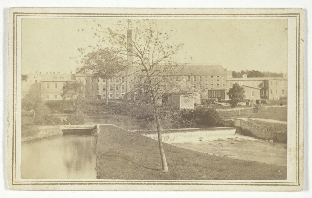 Untitled (River with Falls and Factory Building) by T. Holmes
